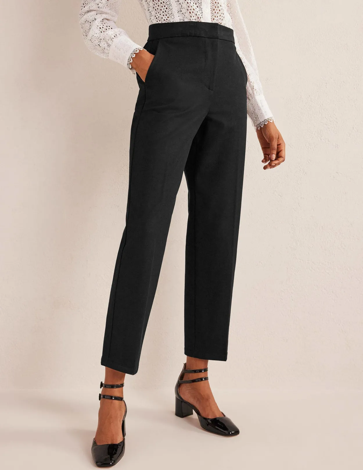 Cheap Bi-Stretch Tapered Trousers Women Trousers