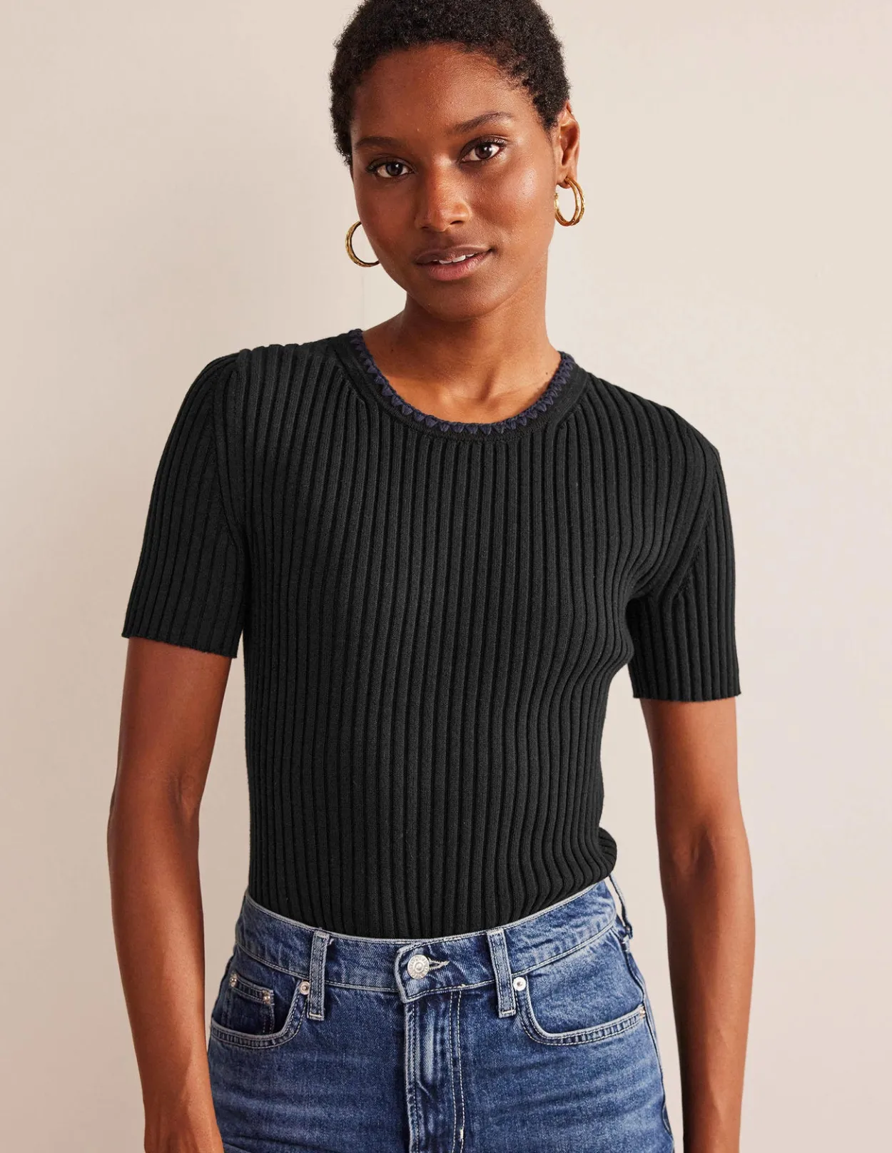 Flash Sale Crochet-Trim Knitted T-Shirt Women Jumpers & Cardigans