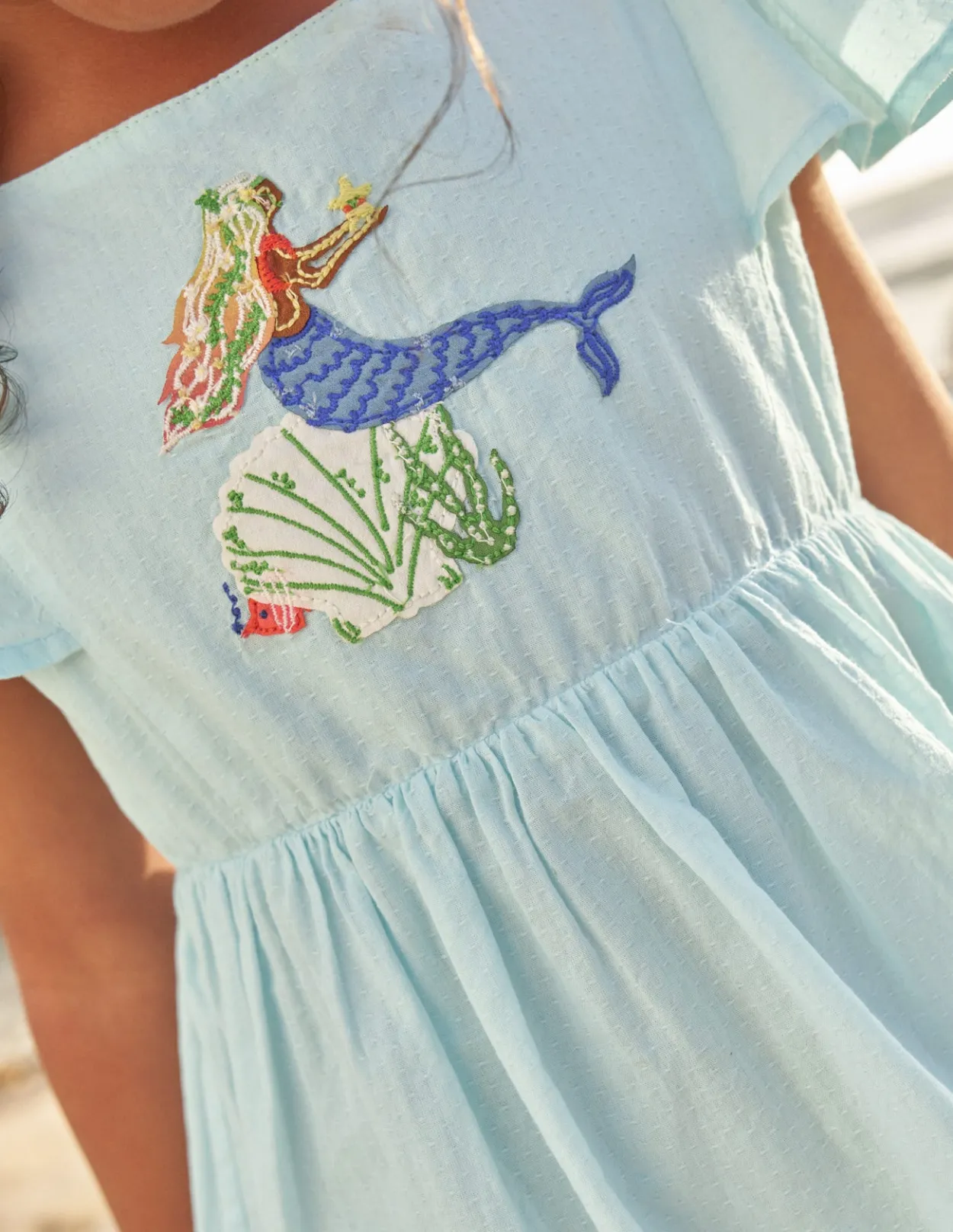 Sale Flutter-Sleeve Applique Dress Girls Dresses