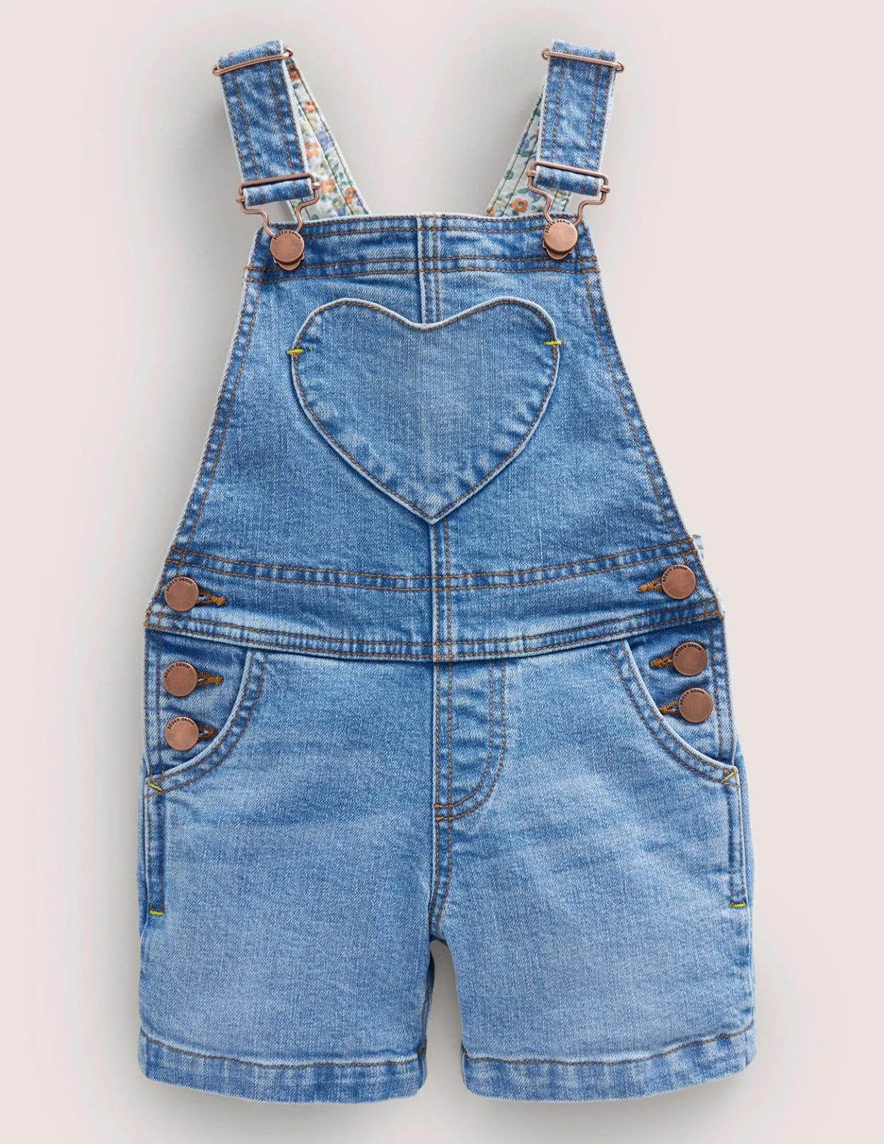 Best Heart Pocket Short Dungarees Girls Essentials