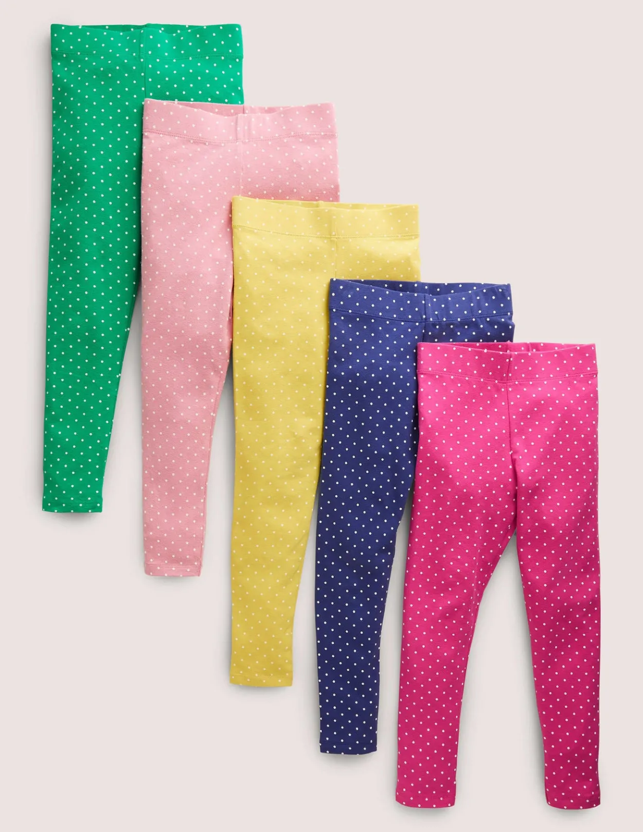 Best 5-Pack Multi-Coloured Polka Dot Leggings Girls Essentials