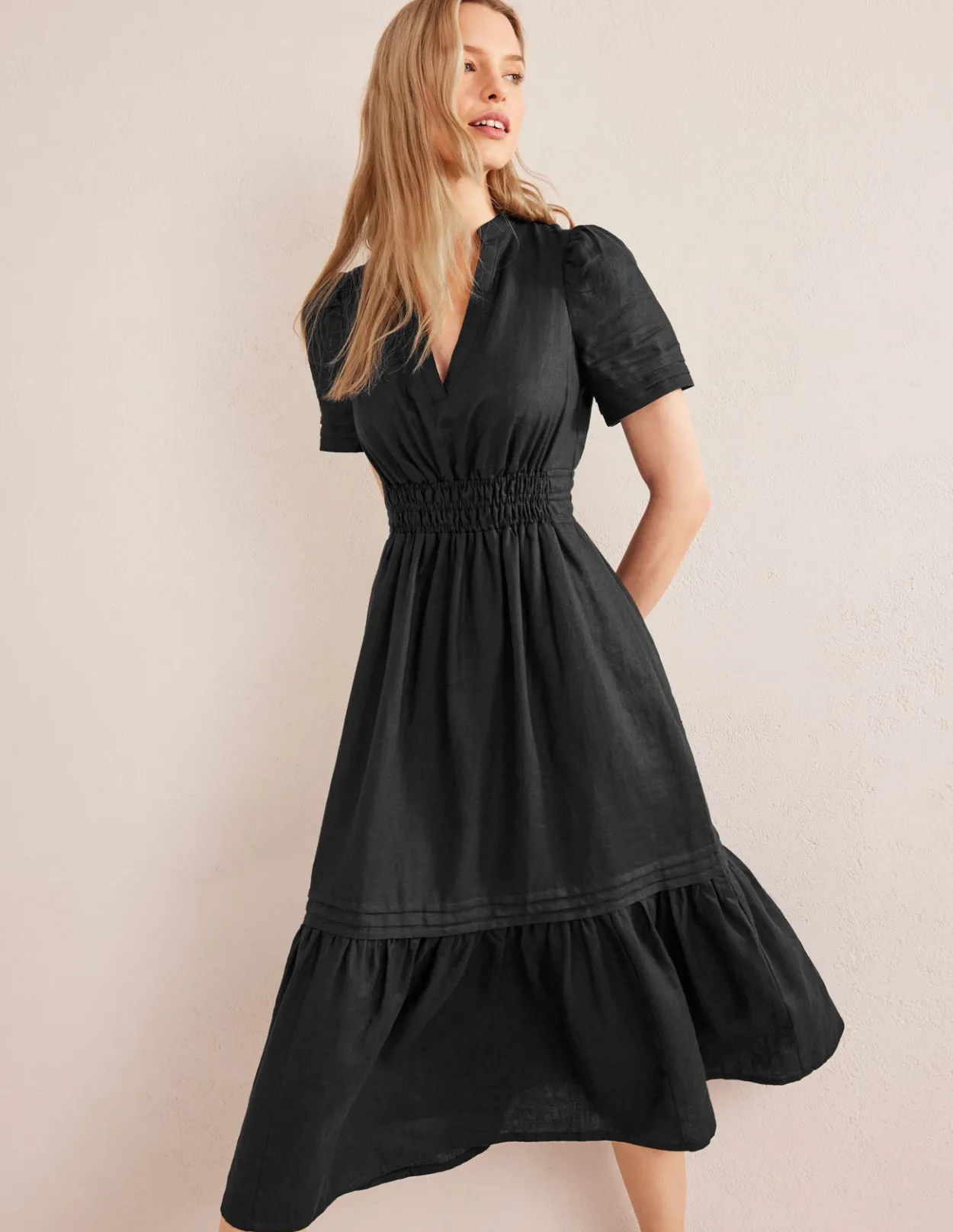 Discount Pintuck Detail Midi Dress Women Dresses