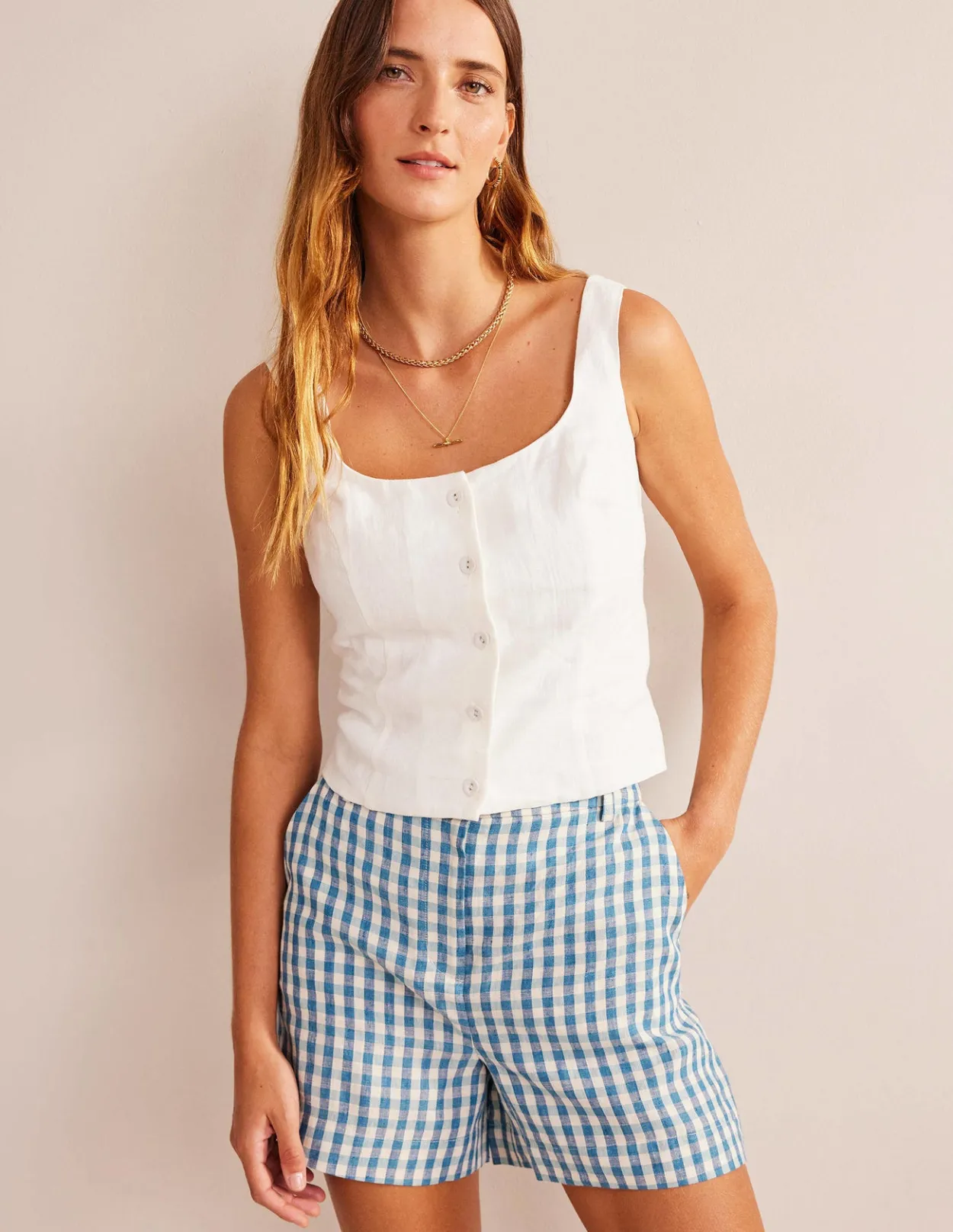 Clearance Tailored Linen Shorts Women Shorts