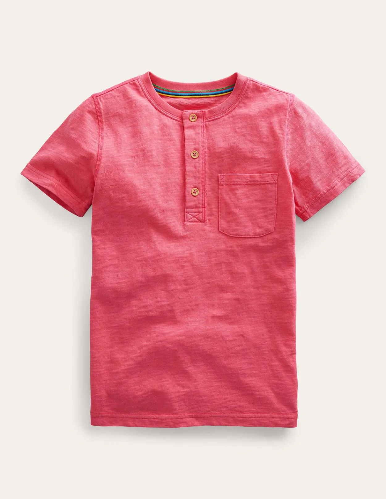 Best Sale Washed Cotton Henley T-Shirt Girls Tops & T-Shirts